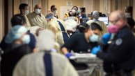 Doctors at Mount Sinai South Nassau hospital treat patients in Oceanside, New York, on April 13. (Jeffrey Basinger/Newsday via Getty Images)