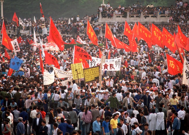 Chinese Students Demonstrating