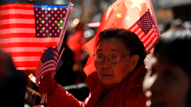 Spectators at New York City's Chinese Lunar New Year Parade on Feb. 25, 2024. (John Lamparski/Getty Images)
