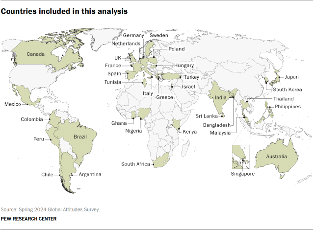 A map showing the countries included in this analysis.