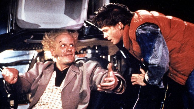 Christopher Lloyd as "Doc" Brown and Michael J. Fox as Marty McFly in 1985's "Back to the Future." (FilmPublicityArchive/United Archives via Getty Images)